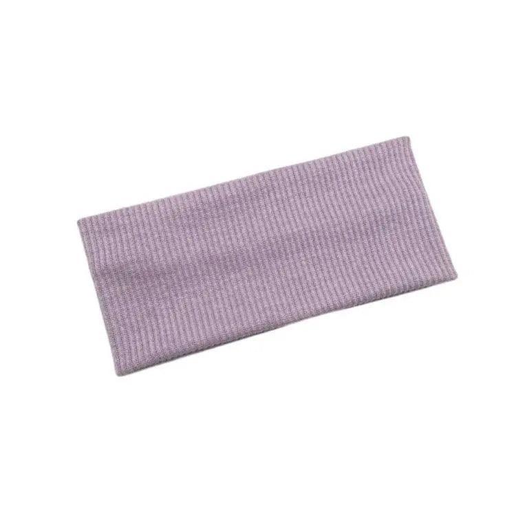 Women Headband Solid Wide Turban Knitted Cotton Hairband Girls Elastic Hair Band - Navy