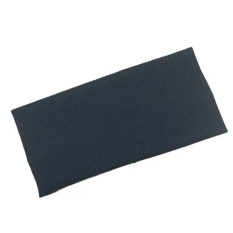 Women Headband Solid Wide Turban Knitted Cotton Hairband Girls Elastic Hair Band - Navy