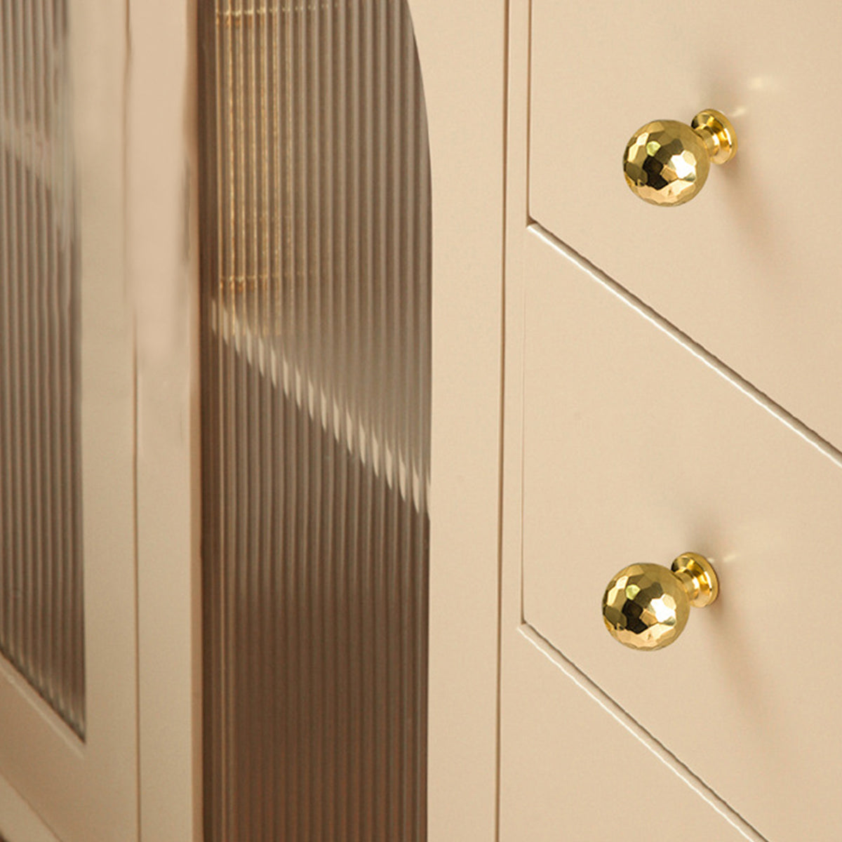 Gold Hammer Ball Handle Knob Closet Door Pull Drawer Handle Wardrobe Hardware - Flat Round Shape