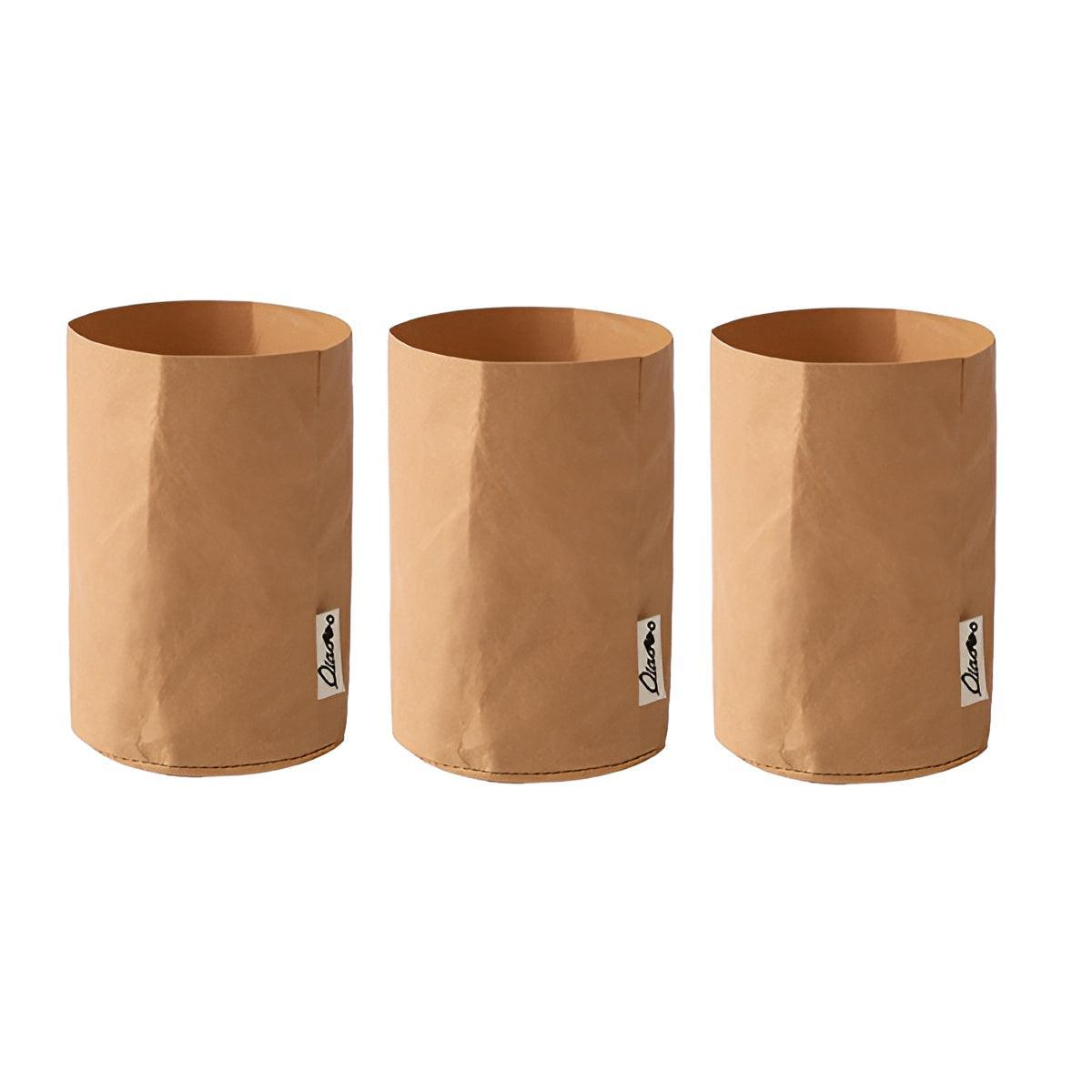3pcs Washable Kraft Paper Storage Bag for Kitchen Desktop Refrigerator Organizer - L-Square