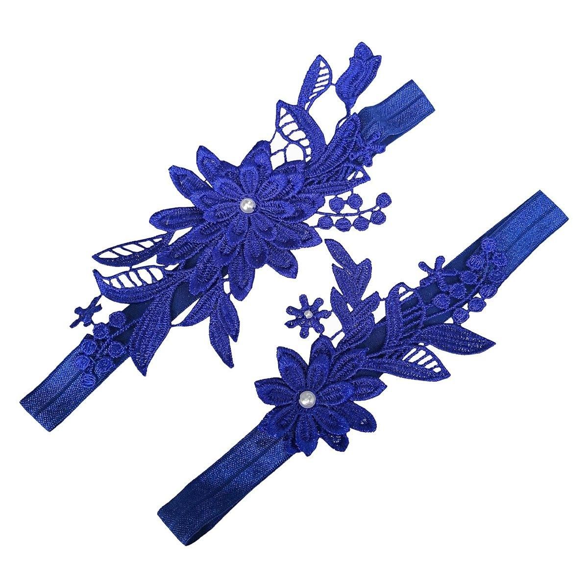 4-Piece Blue Lace Bridal Garter Set