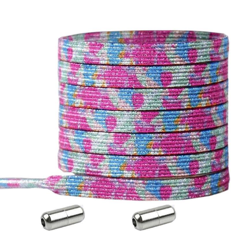 No Tie Locked Elastic Shoelace Shoe Lace Lazy Laces Sneakers Sports - NO.18 Glitter Pink