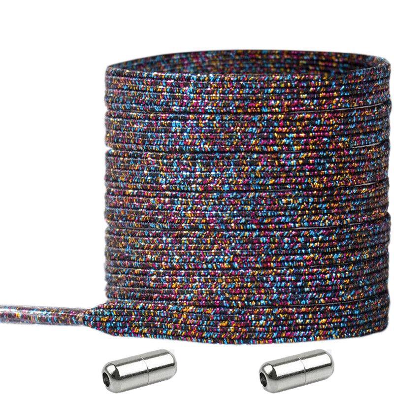 No Tie Locked Elastic Shoelace Shoe Lace Lazy Laces Sneakers Sports - NO.18 Glitter Pink
