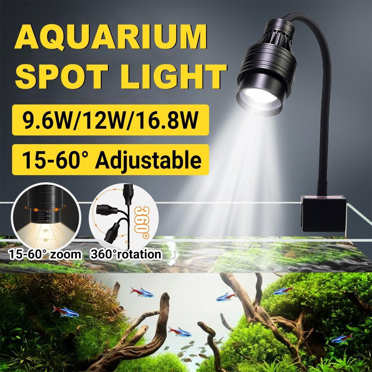 Fish Tank Clamp Light Special Focus Aquarium Lamp for Viewing Landscape Lighting - 9.6W