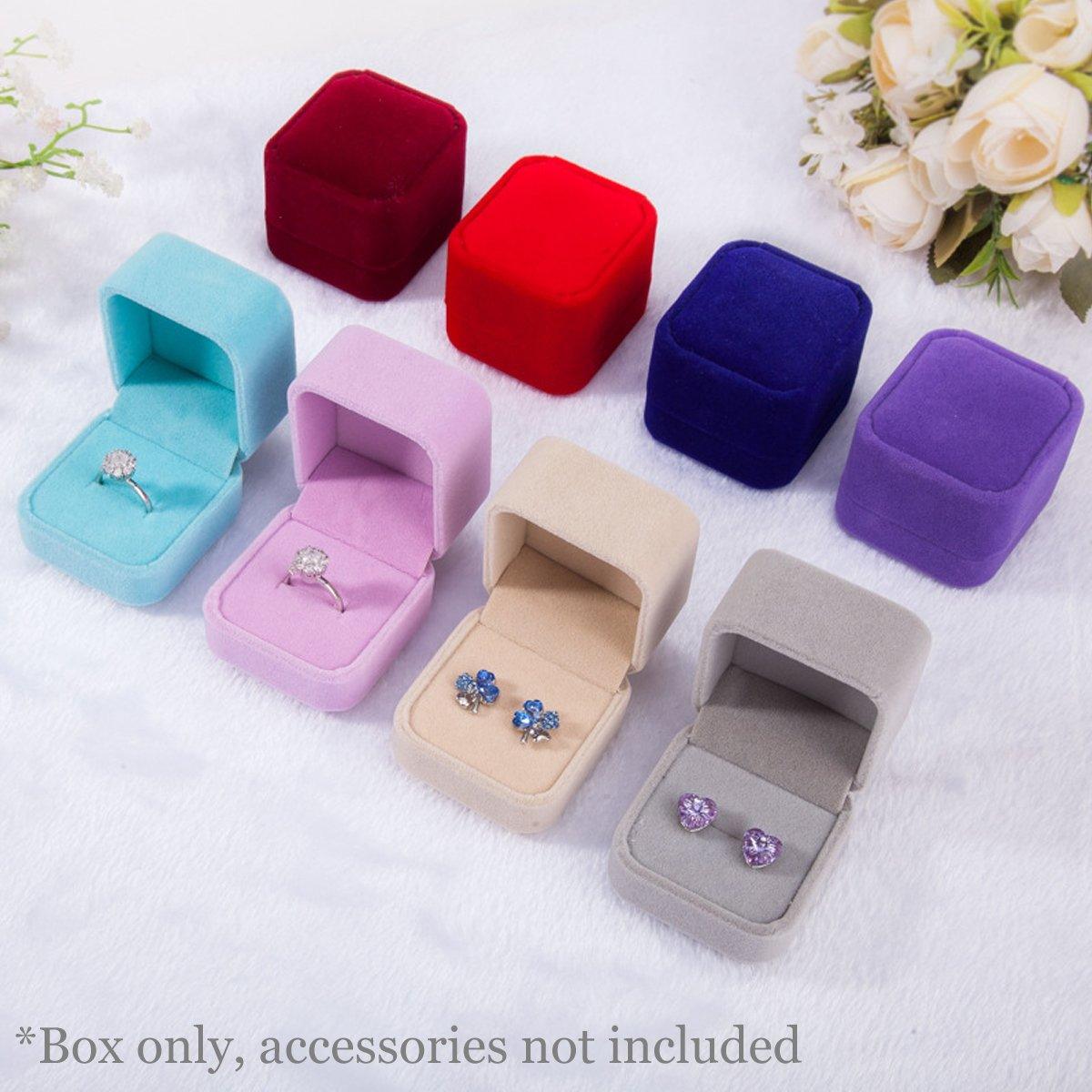 10X Flannel Ring Jewelry Earring Ring Jewelry Boxes Exquisite Gift Organizer - Apricot