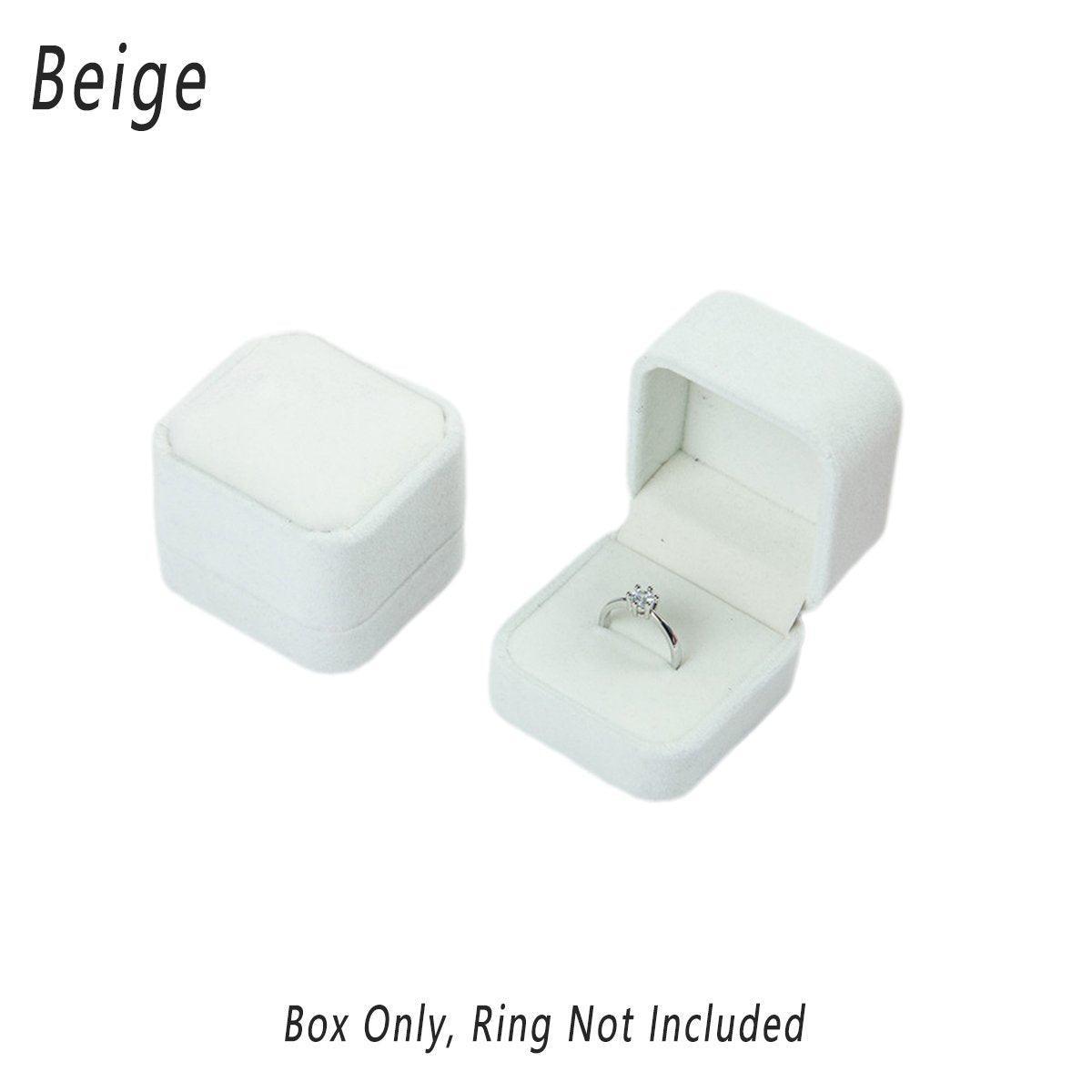 10X Flannel Ring Jewelry Earring Ring Jewelry Boxes Exquisite Gift Organizer - Apricot