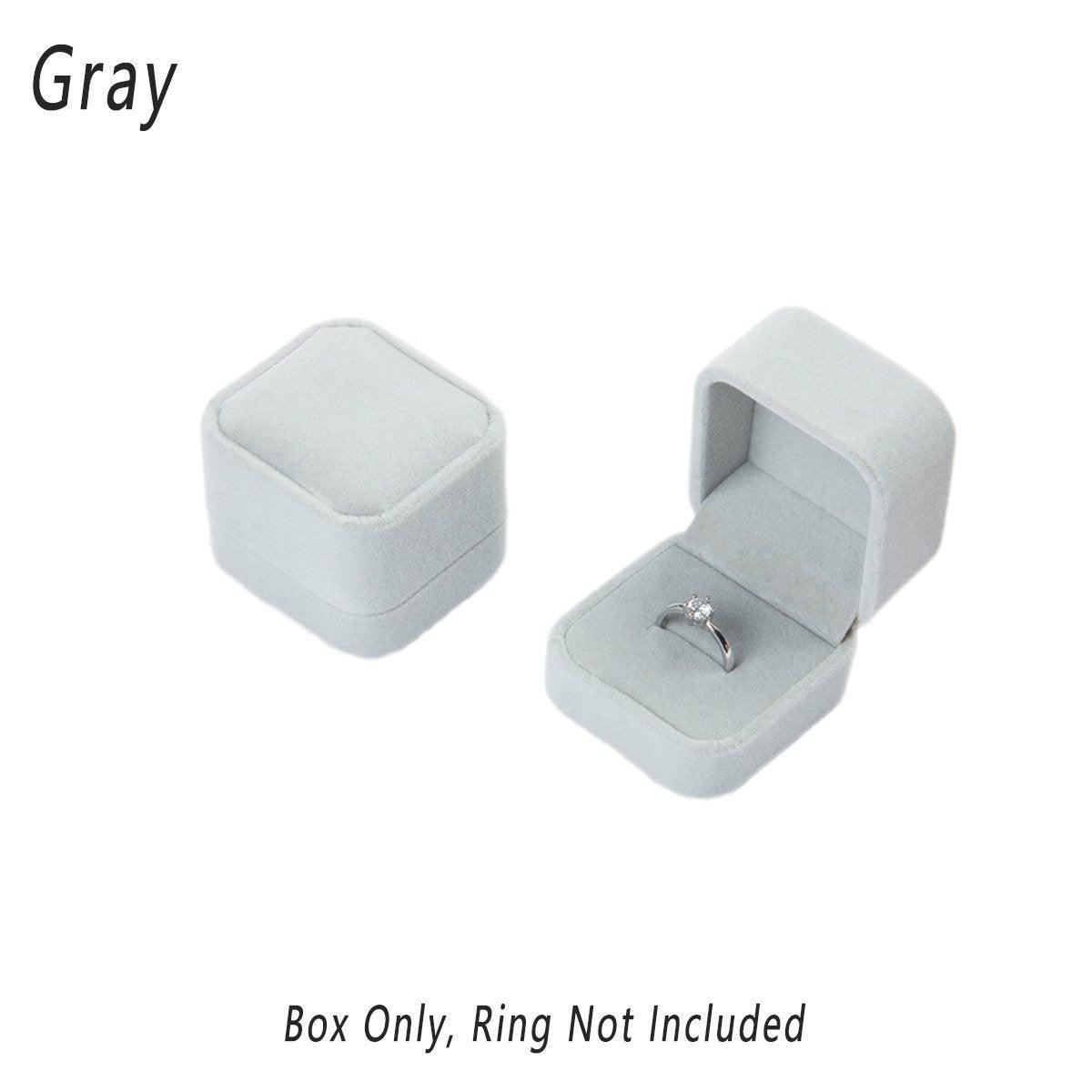 10X Flannel Ring Jewelry Earring Ring Jewelry Boxes Exquisite Gift Organizer - Pink Grey