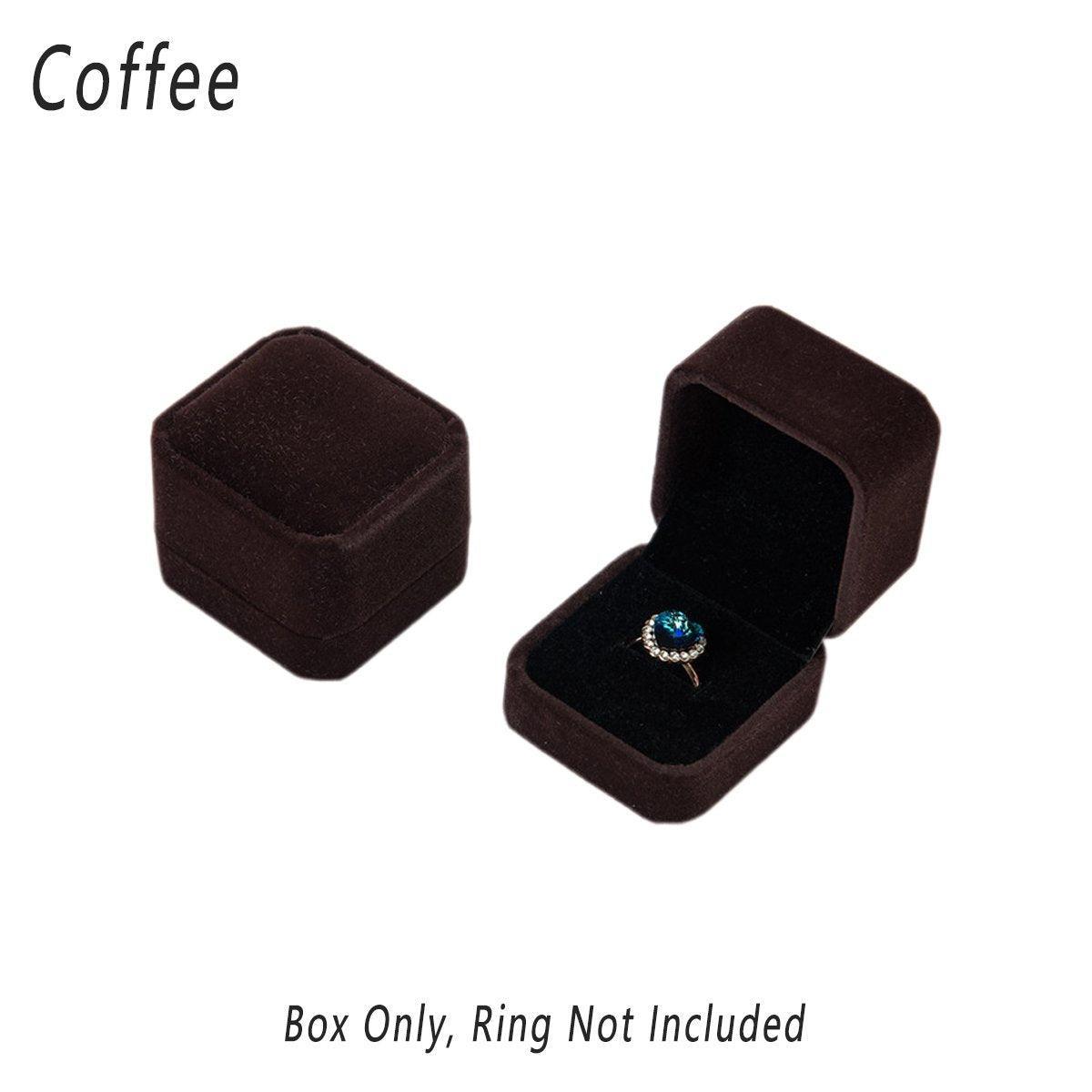 10X Flannel Ring Jewelry Earring Ring Jewelry Boxes Exquisite Gift Organizer - Pink Grey