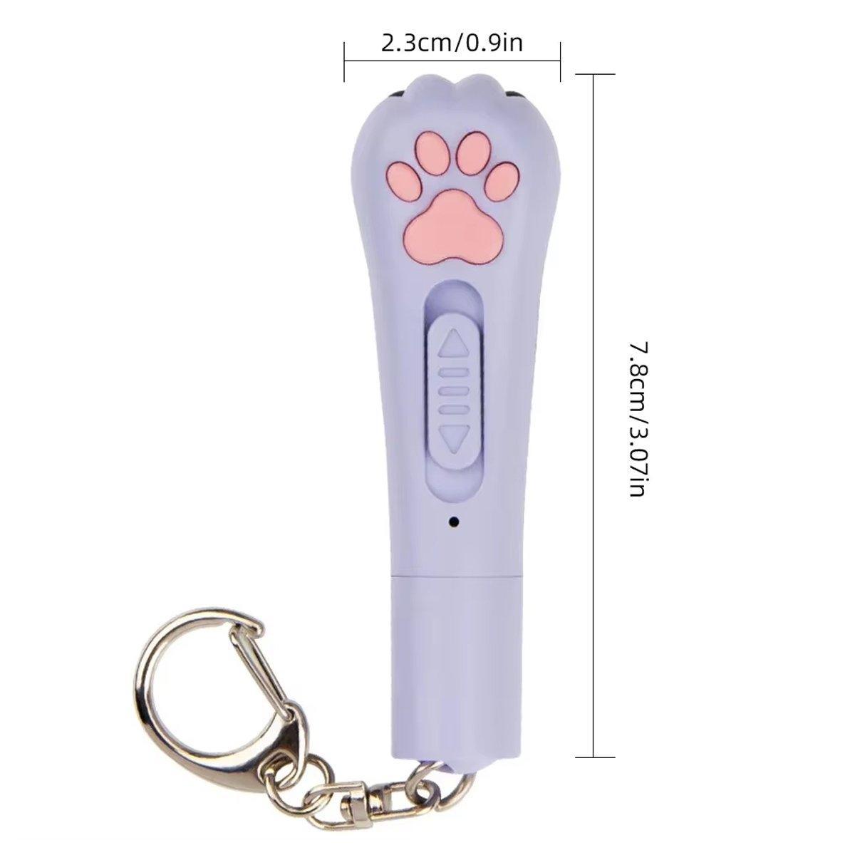 Mini Handheld Cat Claw Teasing Toy Interactive Pet Play Wand for Kitten Exercise - Purple