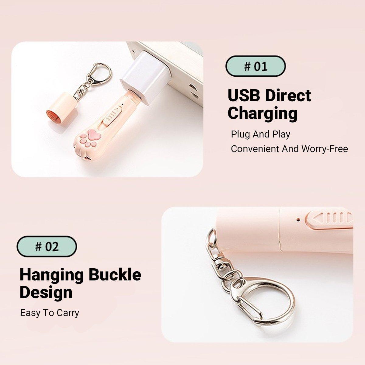 Mini Handheld Cat Claw Teasing Toy Interactive Pet Play Wand for Kitten Exercise - Purple