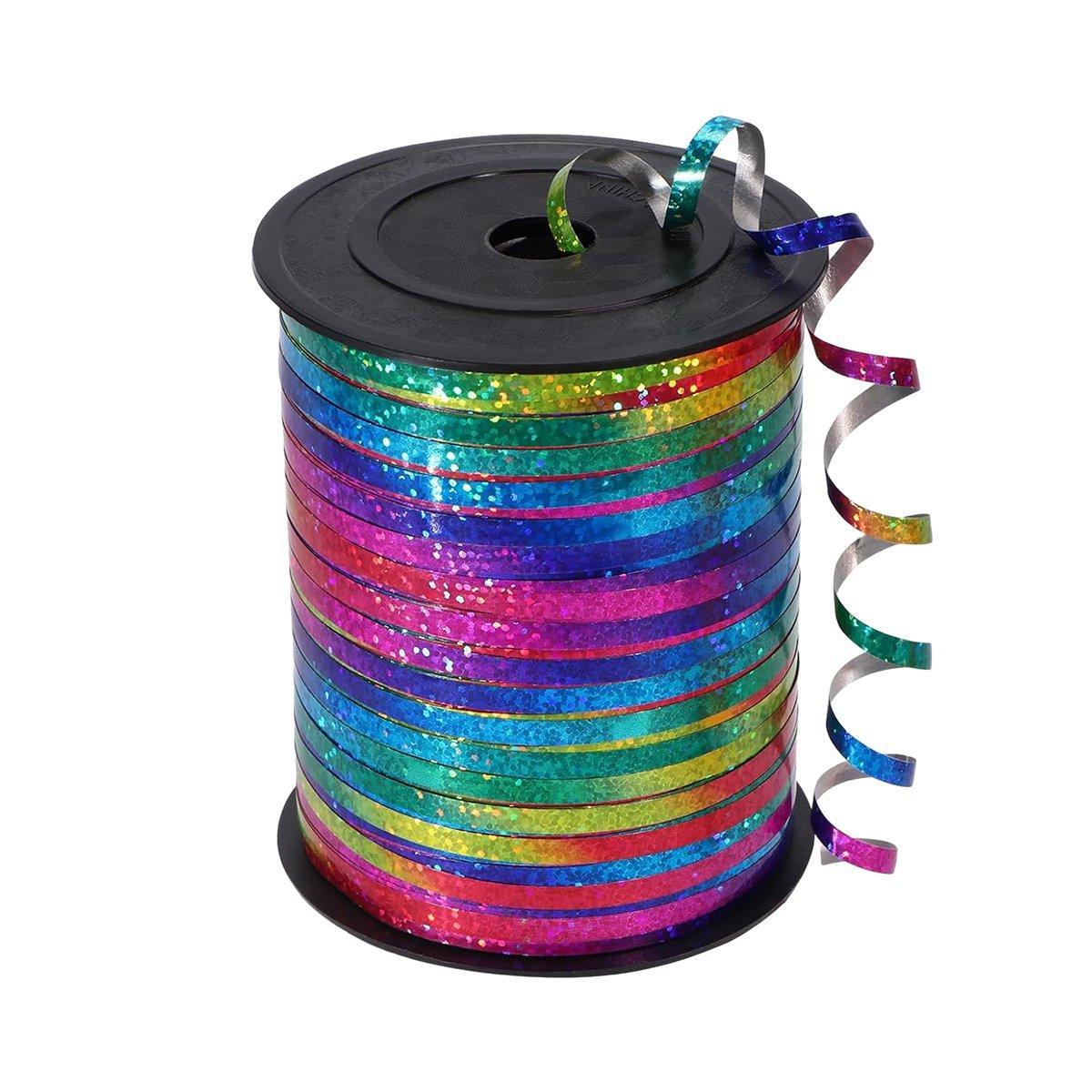 400m Glitter Laser Ribbon for Balloons Birthday Party Banners Pull String Tie