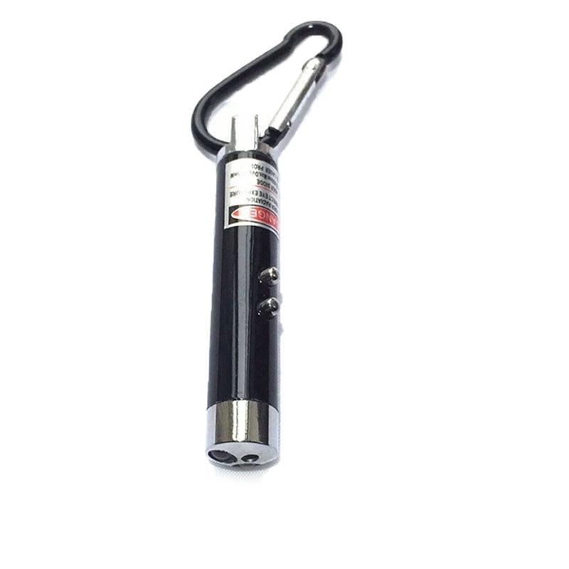 Interactive Cat Laser Pointer Toy with LED and UV Light for Pet Play Training - Red