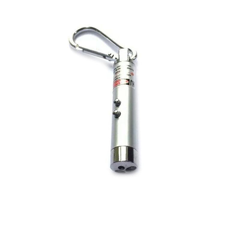 Interactive Cat Laser Pointer Toy with LED and UV Light for Pet Play Training - Red