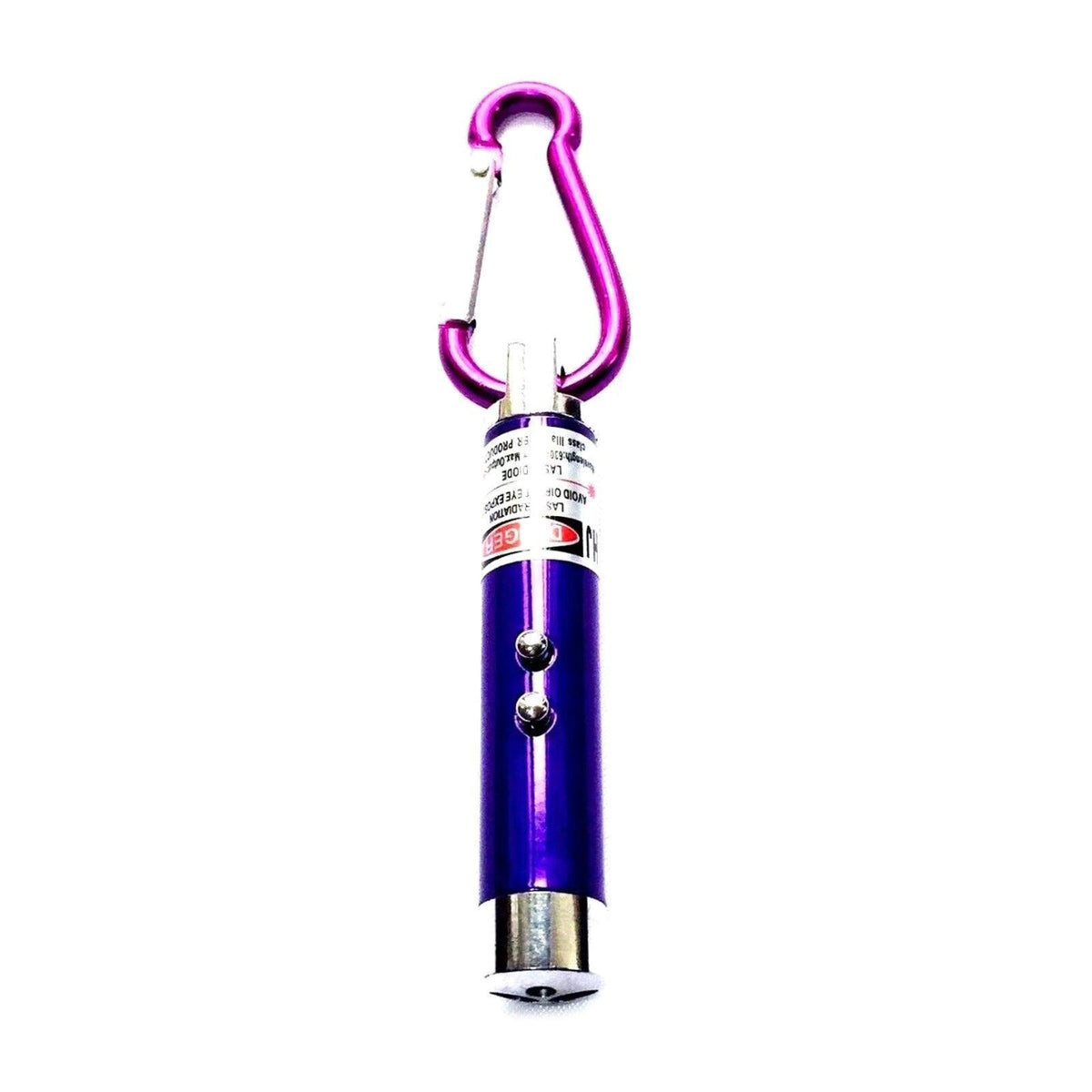 Interactive Cat Laser Pointer Toy with LED and UV Light for Pet Play Training - Silver