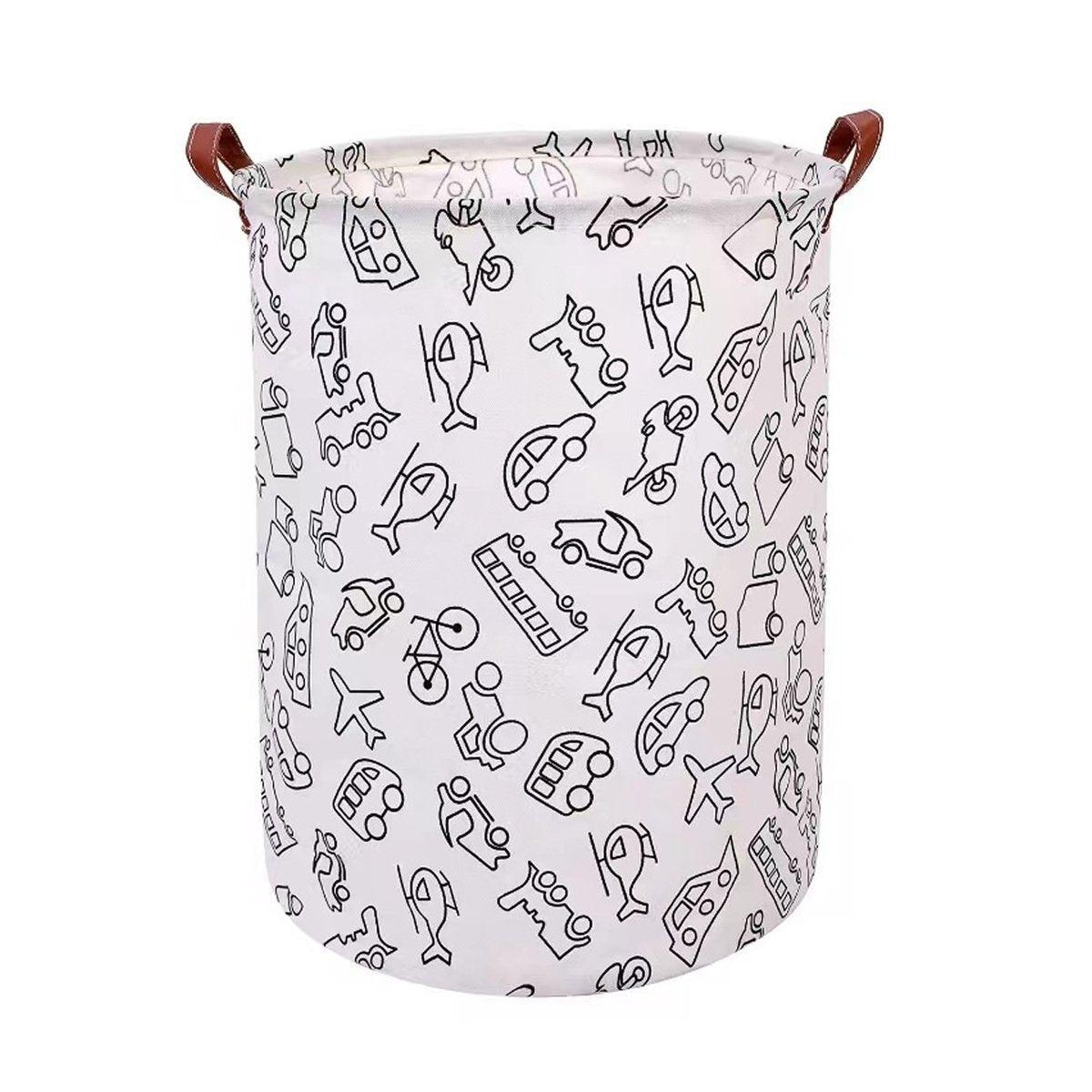 Foldable Laundry Basket Dirty Clothes Hamper Toy Storage Organizer Storage Bin - English Letters