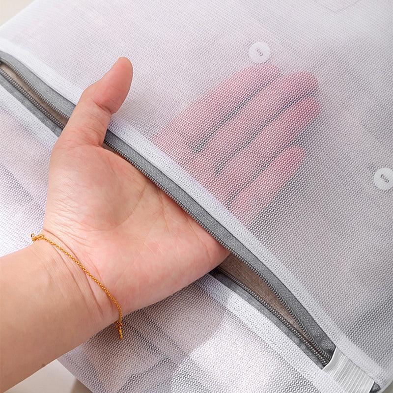 5pcs Zipper Mesh Laundry Bags Set Clothes Washing Organiser for Delicates - Grey