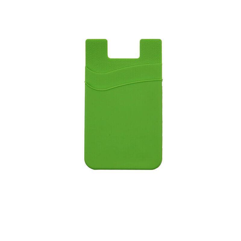 Silicone Phone Card Holder Double Layer Adhesive Wallet with 3M Backing - Grey