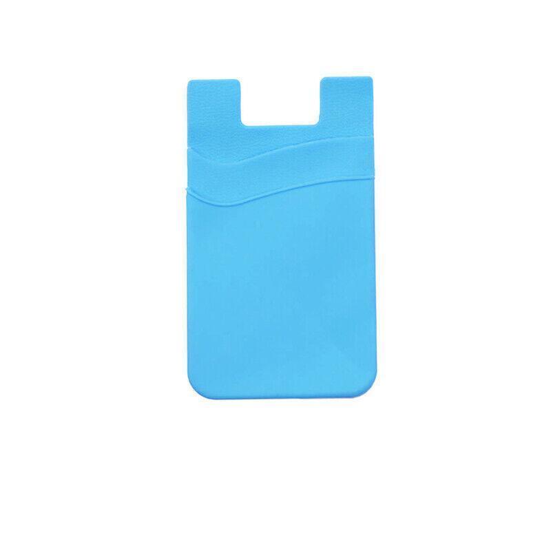 Silicone Phone Card Holder Double Layer Adhesive Wallet with 3M Backing - Orange