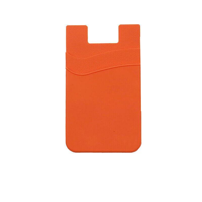 Silicone Phone Card Holder Double Layer Adhesive Wallet with 3M Backing - Pink
