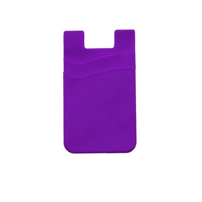 Silicone Phone Card Holder Double Layer Adhesive Wallet with 3M Backing - Pink