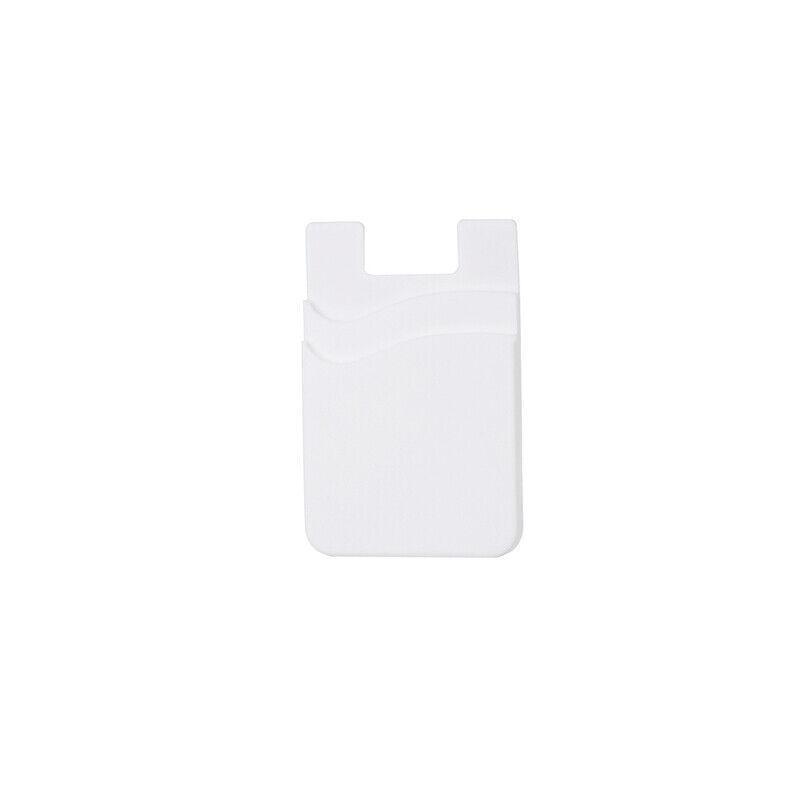 Silicone Phone Card Holder Double Layer Adhesive Wallet with 3M Backing - White