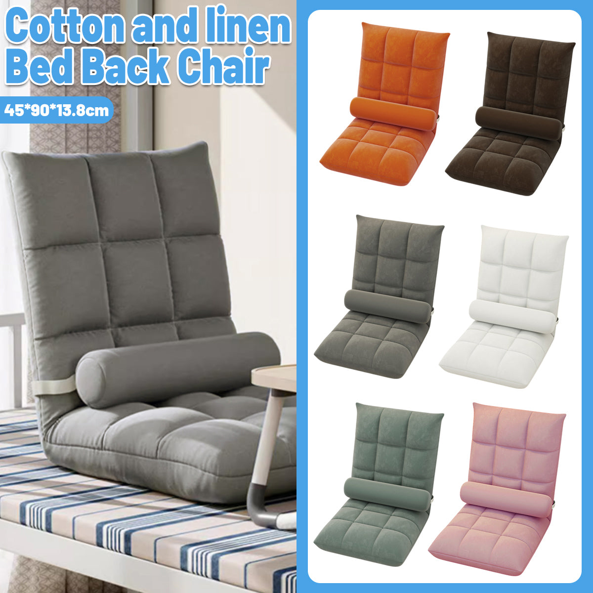 Artiss Floor Lounge Sofa Bed Chair with Lumbar Pillow Folding Adjustable Cushion - Pink