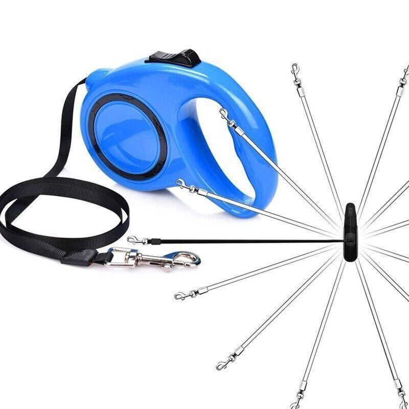 3M Retractable Dog Lead Leash Long Stong Extendable Lockable Rope Heavy Duty - Blue