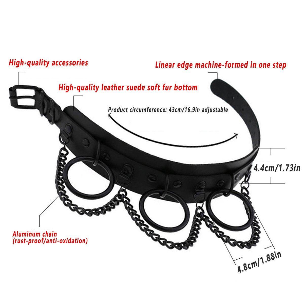 PU Leather Collar Necklace Lock Chain Necklace for Women Fashion Neck Sleeve