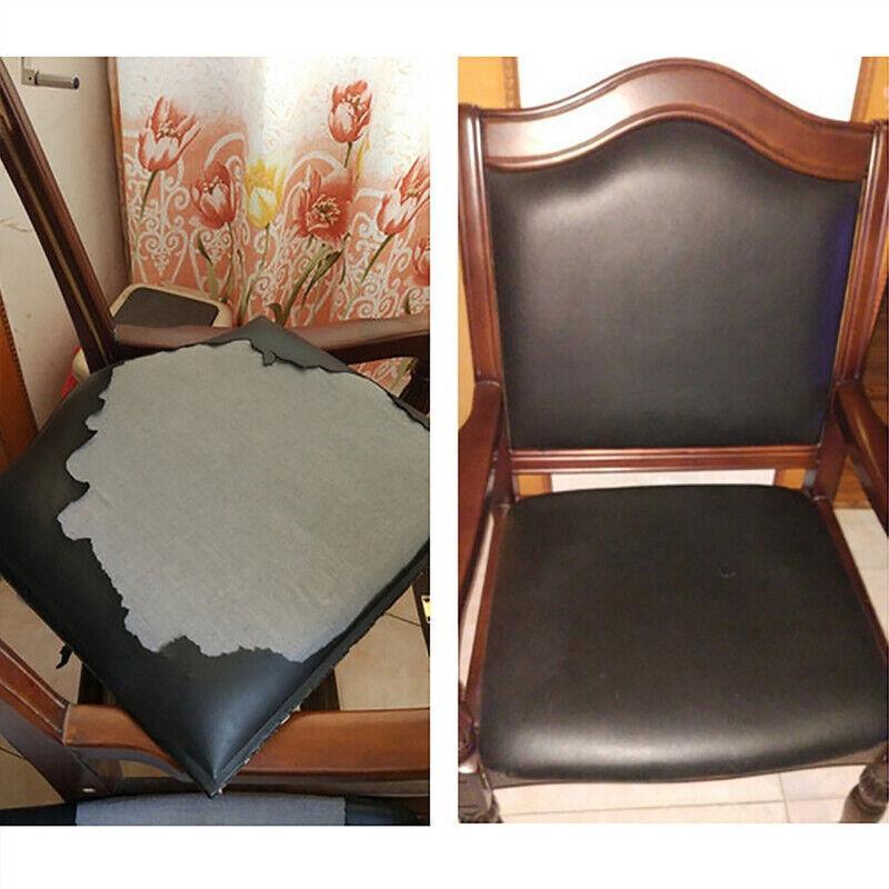 2X Self Adhesive Leather Repair Patches Kit for Sofa Couch Auto Interior Use - Khaki