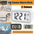Digital Bedside Led Snooze Alarm Clock Time Temperature Day/Night Desktop Clock - White
