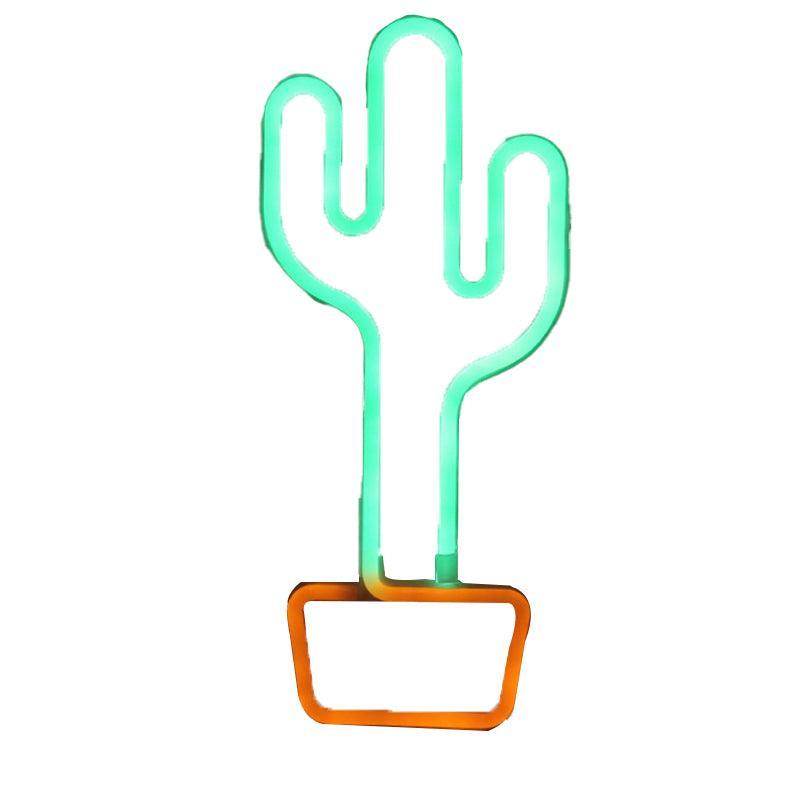 LED Rainbow Neon Light Lamp for Bedside Night Room Wall Home Decoration - Cactus