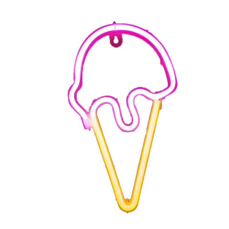 LED Rainbow Neon Light Lamp for Bedside Night Room Wall Home Decoration - Ice cream