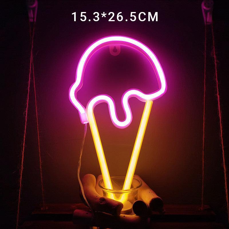 LED Rainbow Neon Light Lamp for Bedside Night Room Wall Home Decoration - Rainbow