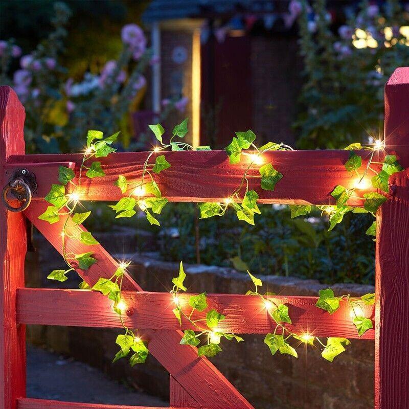 10M Solar Ivy Vine Fairy Lights - 100 LEDs for Outdoor Garden Walls