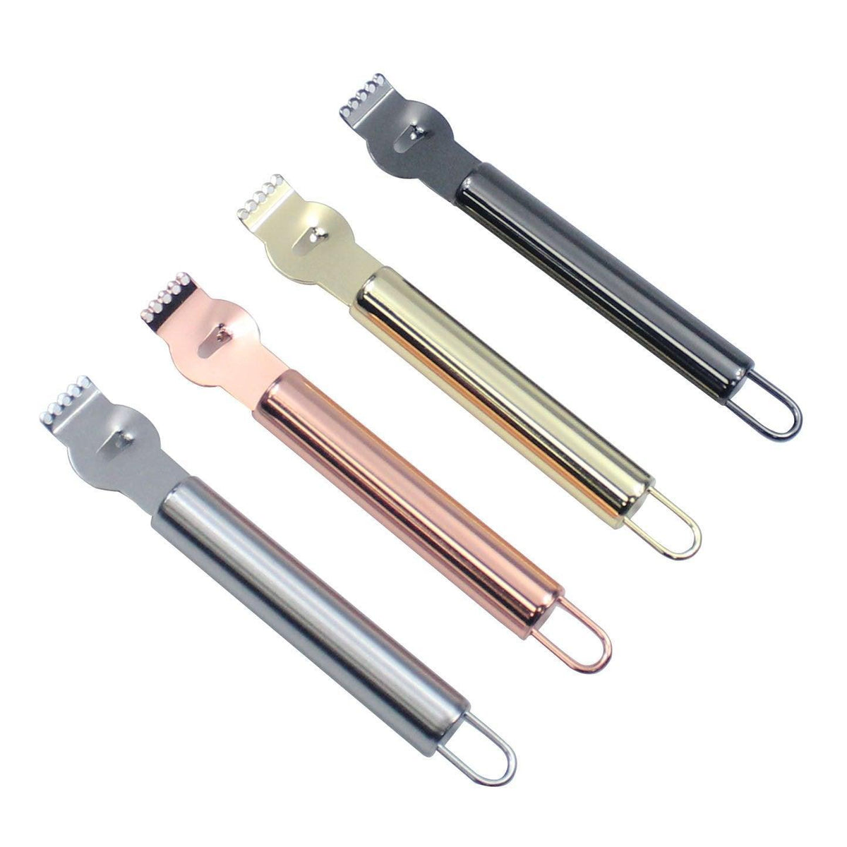 Lemon Zester Grater Knife Tool Stainless Steel with Channel Garnish Citrus Lime - Gold