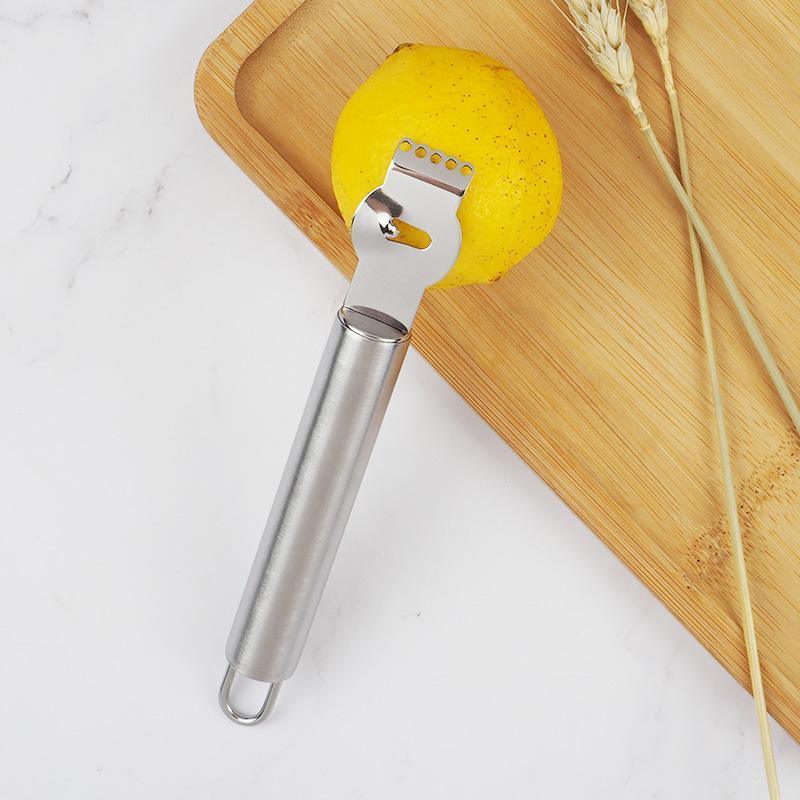 Lemon Zester Grater Knife Tool Stainless Steel with Channel Garnish Citrus Lime - Gold