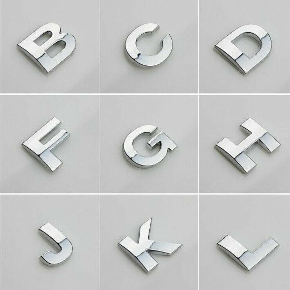A-Z Alphabet Letters Car Sticker Self Adhesive Auto Badge Emblem 3D Chrome Good - Red T