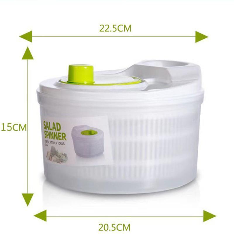 Large Salad Spinner 3L Vegetable Washer Dryer Bowl for Lettuce Spinach Broccoli