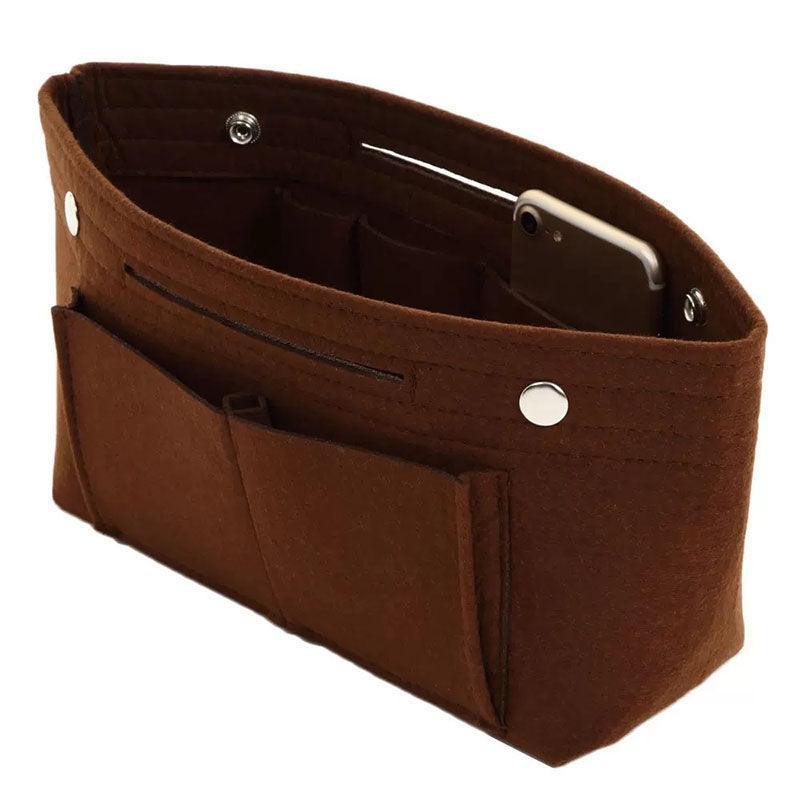 Travel Organiser Handbag Felt Bag Tote Insert Liner Purse Pouch Women 25*16*9Cm - Light Grey