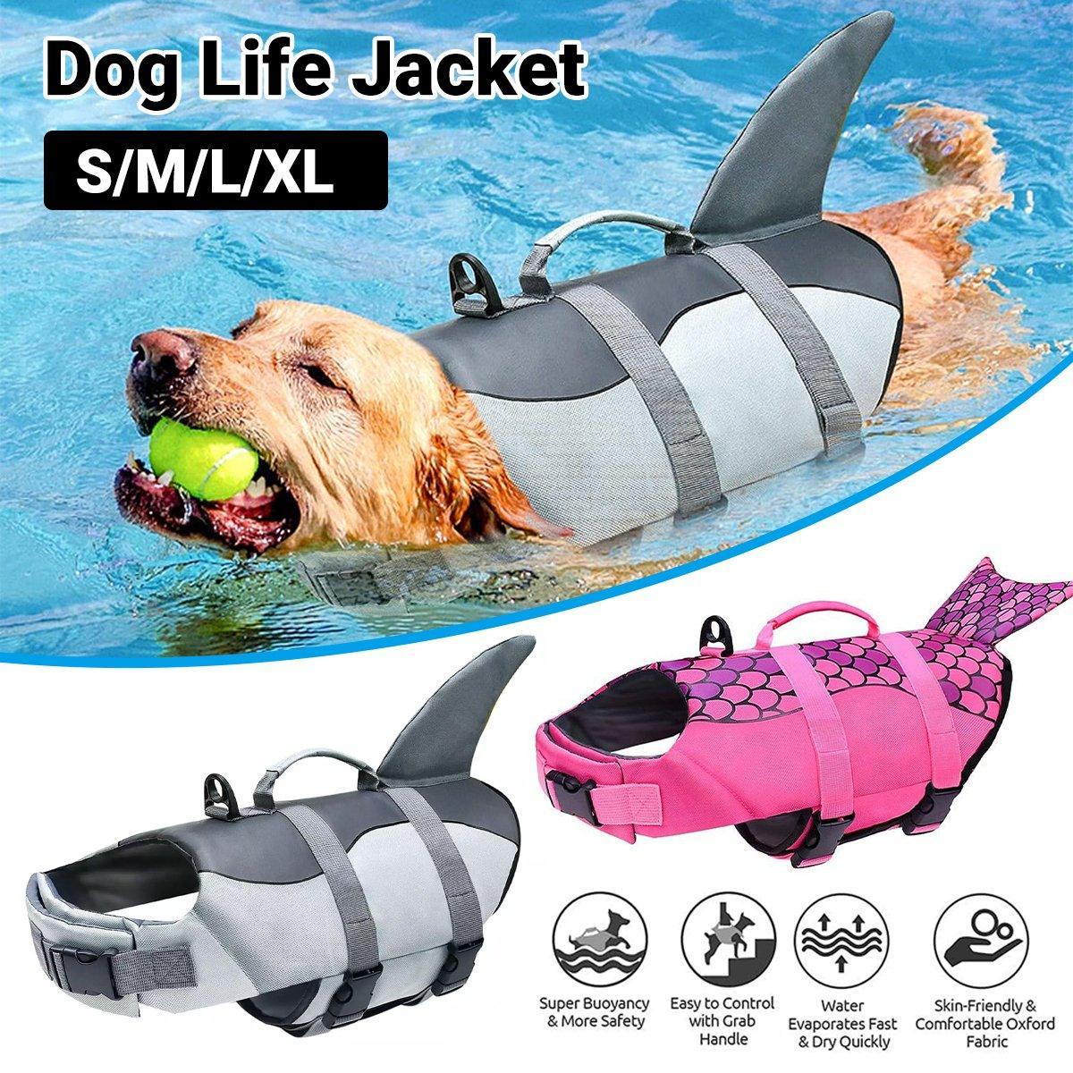 Pet Life Jacket Dog Swim Vest Outdoor Water Gear for Summer Swimming Activities - Grey L