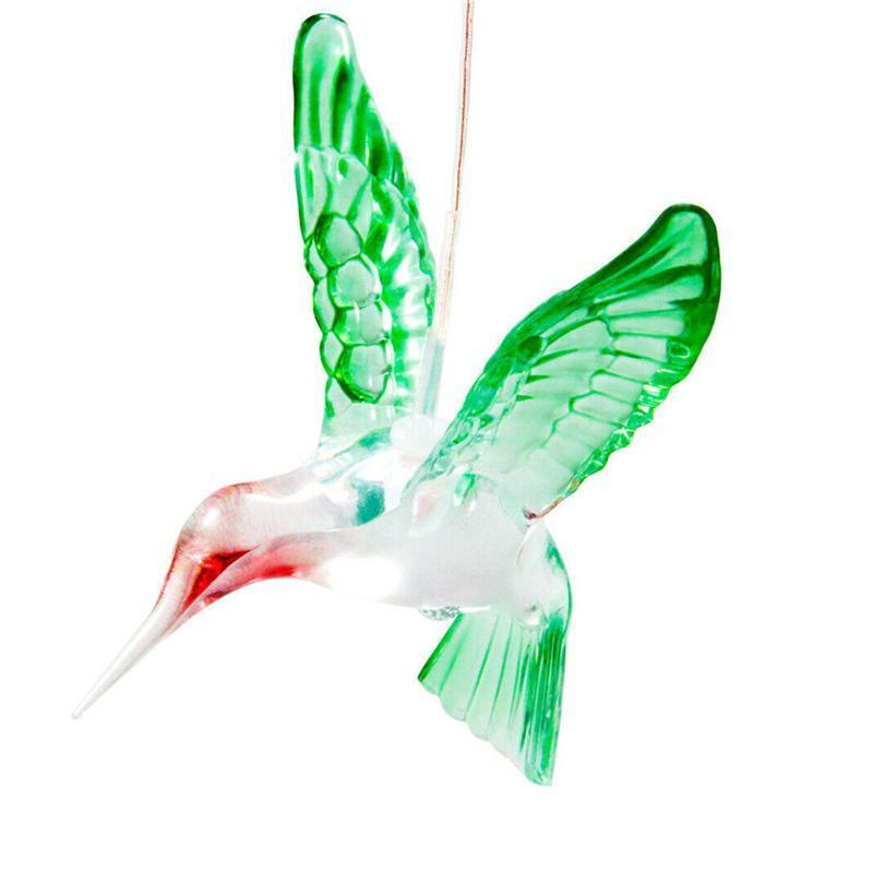 Wind Chimes Solar Powered Led Lights Changing Hanging Garden Yard Outdoor Decor - Hummingbird