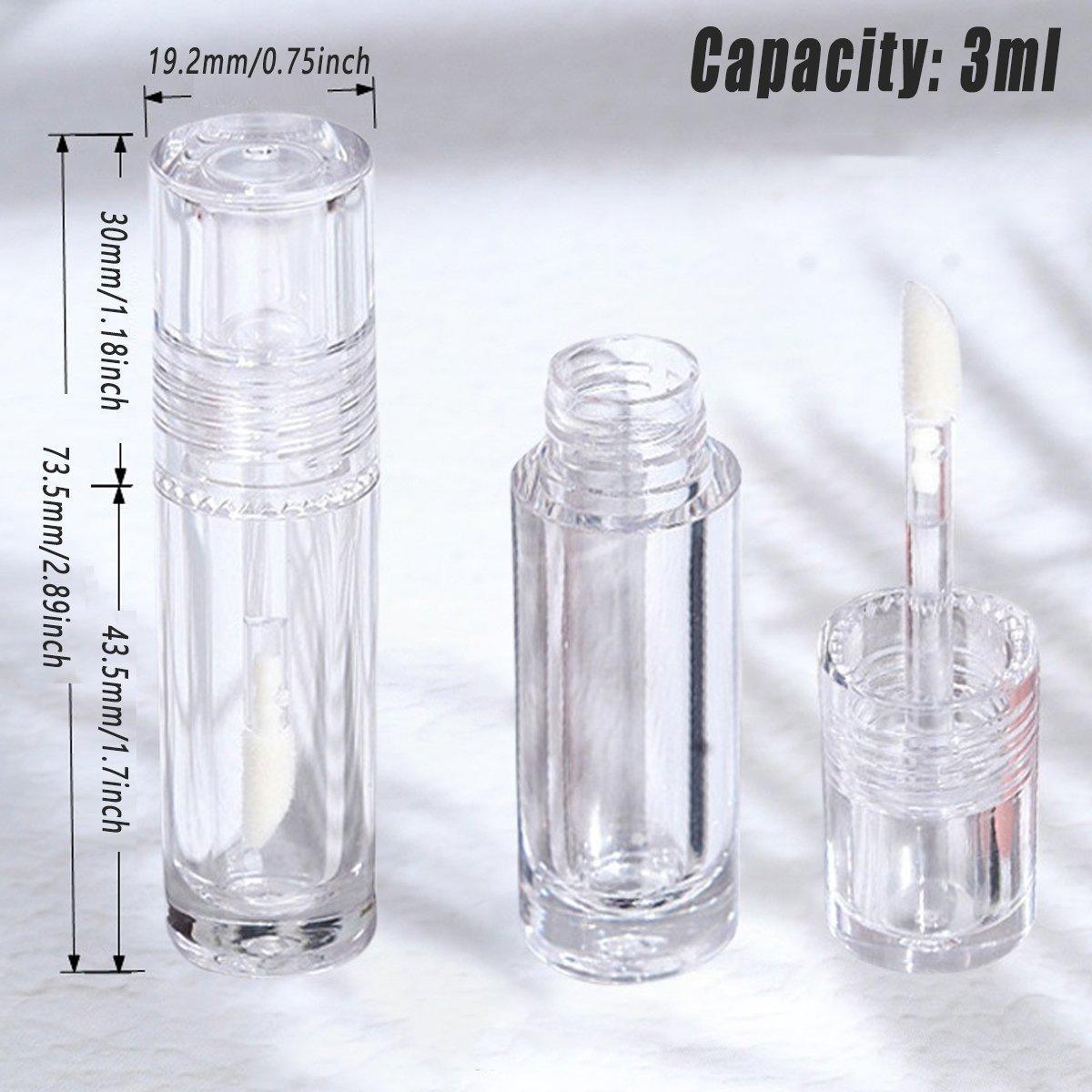 10pcs 3ml Transparent Lip Gloss Tubes Small Capacity Lip Glaze Containers