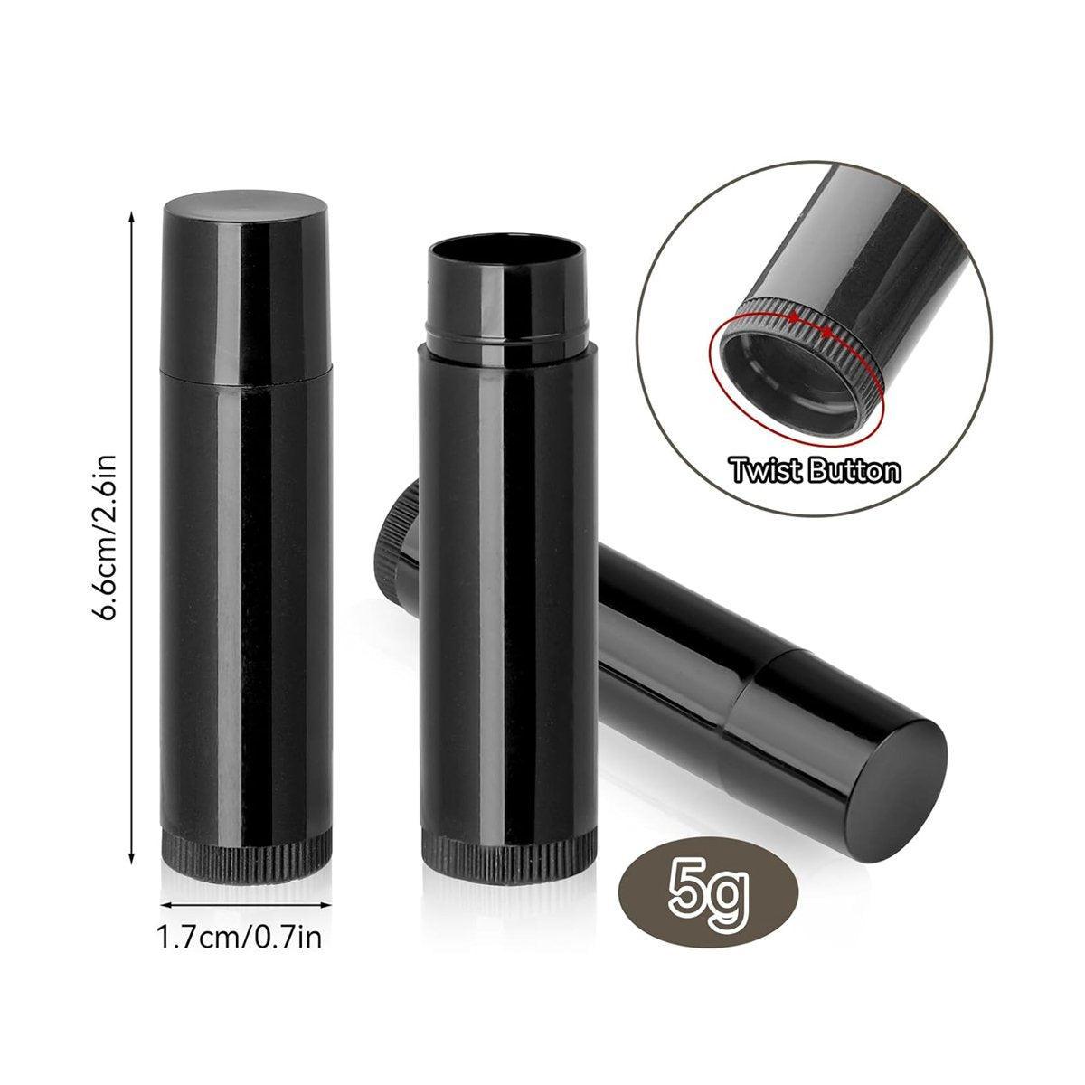 50pcs Lip Glaze Tubes Round Refillable PP Material Lip Balm Containers Red Tube - White