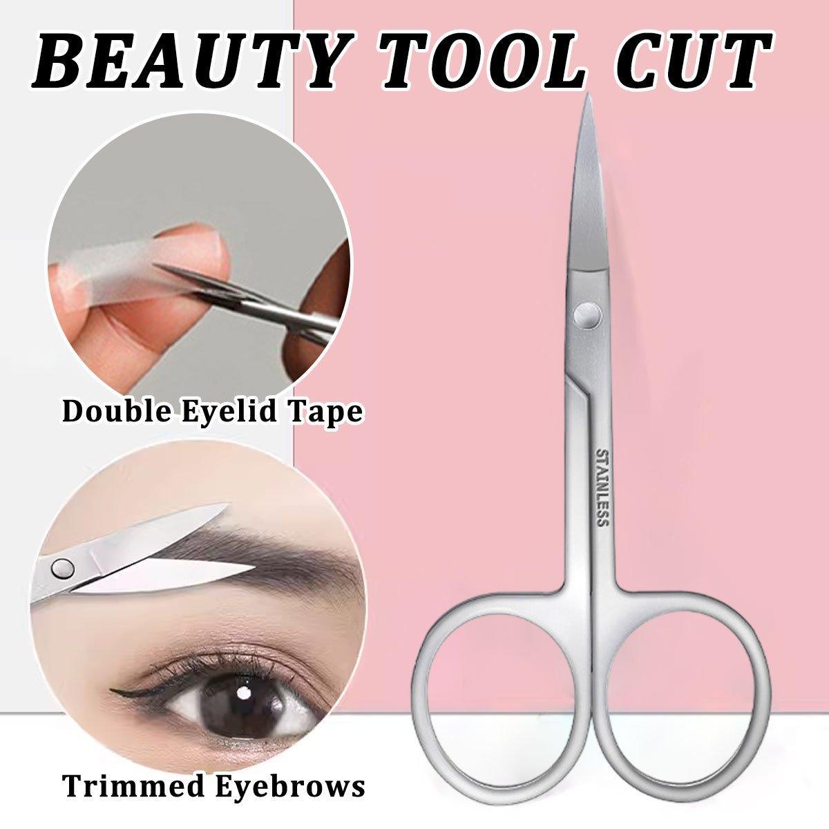 Eyebrow Trimming Scissors Eyelash Nose Hair Cutter Manicure Tweezers