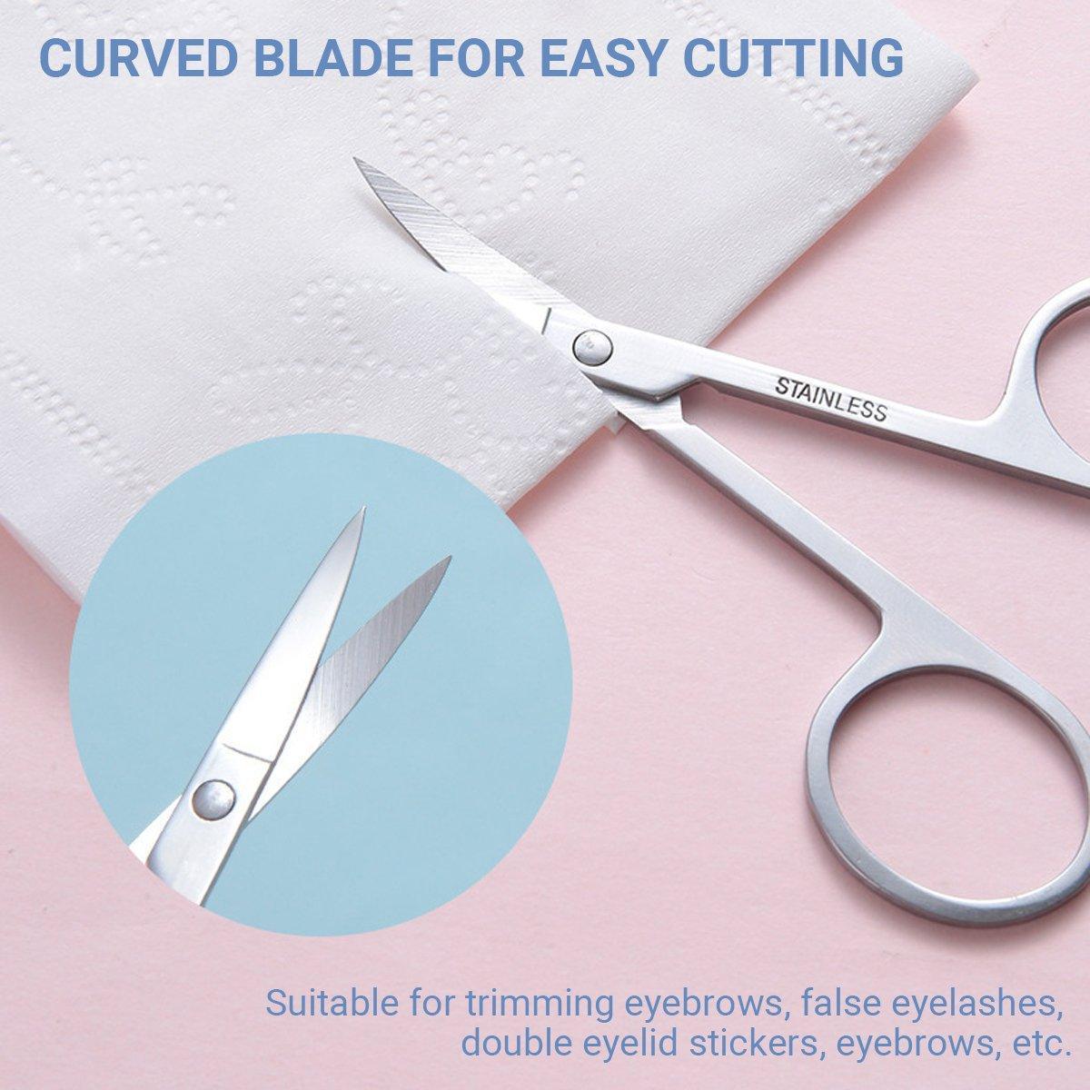 Eyebrow Trimming Scissors Eyelash Nose Hair Cutter Manicure Tweezers