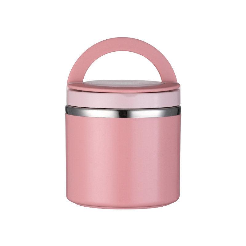 Stainless Steel Insulated Lunch Box Bento Box Thermal Food Container Breakfast - Pink