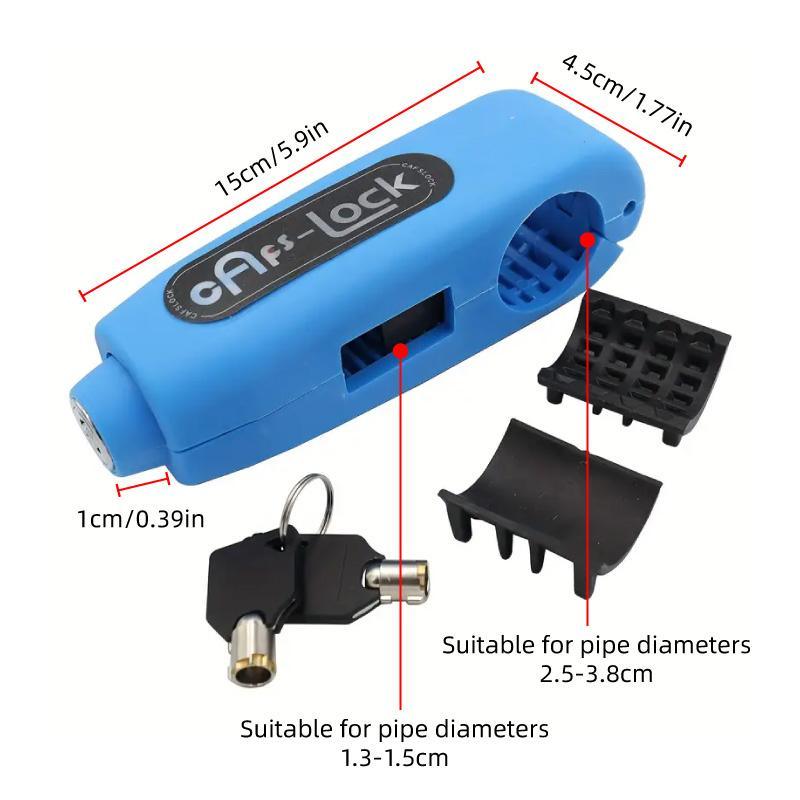 Motorcycle and Electric Bike Handlebar Lock Anti-Theft Security Lock for Bikes - Blue