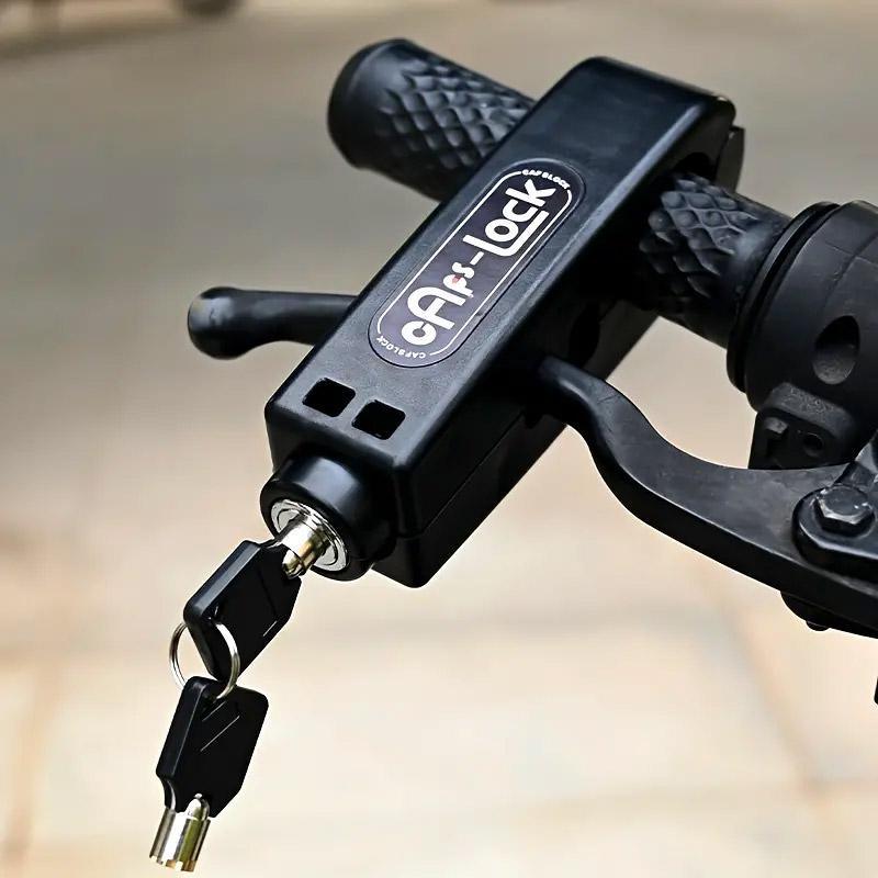 Motorcycle and Electric Bike Handlebar Lock Anti-Theft Security Lock for Bikes - Blue