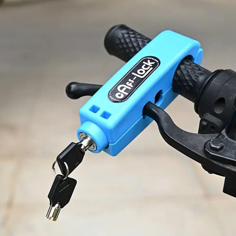 Motorcycle and Electric Bike Handlebar Lock Anti-Theft Security Lock for Bikes - Blue