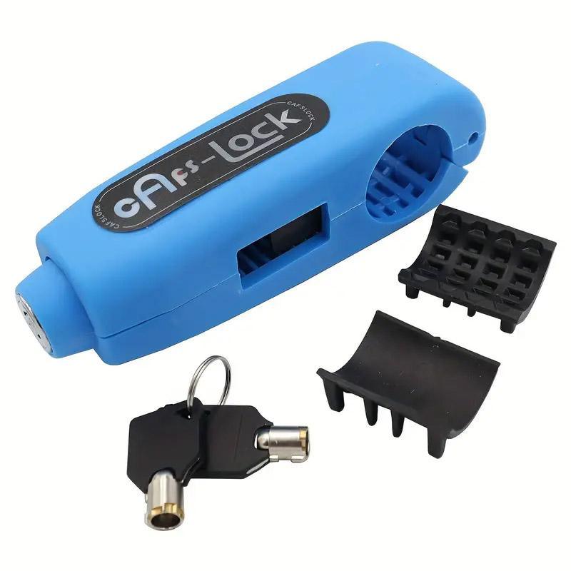Motorcycle and Electric Bike Handlebar Lock Anti-Theft Security Lock for Bikes - Blue